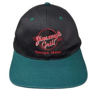 Sportcap Jimmy's Grill Nampa Idaho Baseball Cap Black Green OS Snapback Logo Hat